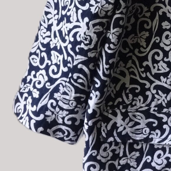 Liz Claiborne women's jacket size XL, black with white print, 3/4 sleeves, lined - Picture 15 of 16